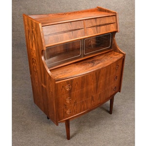 Vintage Danish Mid Century Modern Rosewood Secretary Desk by Falsig Mobler image 8