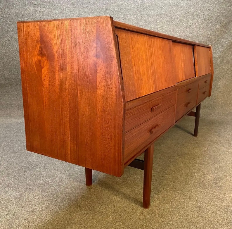 Vintage Danish Mid Century Modern Teak Credenza image 9