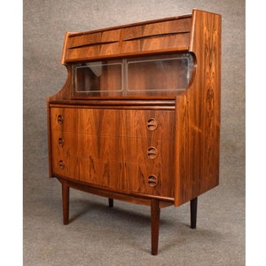 Vintage Danish Mid Century Modern Rosewood Secretary Desk by Falsig Mobler image 4