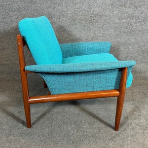 Vintage Danish Mid Century Modern Teak Lounge Chair and Ottoman by Grete Jalk image 5