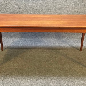 Vintage Danish Mid Century Modern Teak Drop Leaf Coffee Table image 3