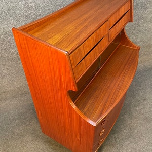 Vintage Danish Mid Century Modern Teak Secretary Desk by Falsig Mobler image 7