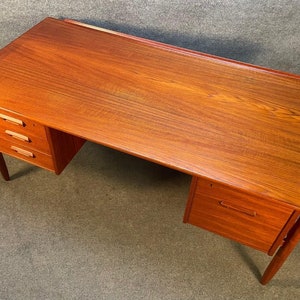 Vintage Danish Mid Century Modern Teak Executive Desk Model 15 by Goran Strand image 5