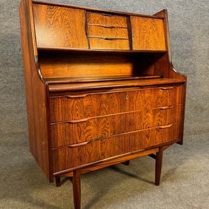 Vintage Danish Mid Century Modern Rosewood Secretary Desk image 9