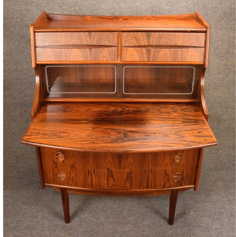 Vintage Danish Mid Century Modern Rosewood Secretary Desk by Falsig Mobler image 9
