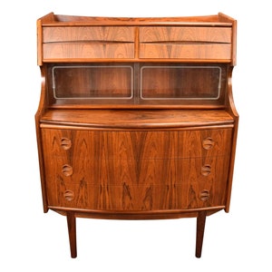 Vintage Danish Mid Century Modern Rosewood Secretary Desk by Falsig Mobler image 1