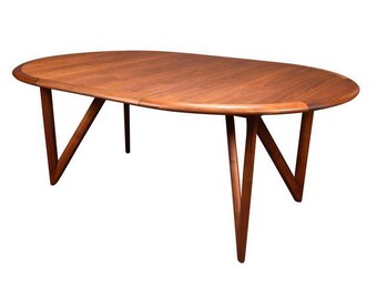 Vintage Mid Century Modern Walnut Dining Table Inspired by Kurt Ostervig