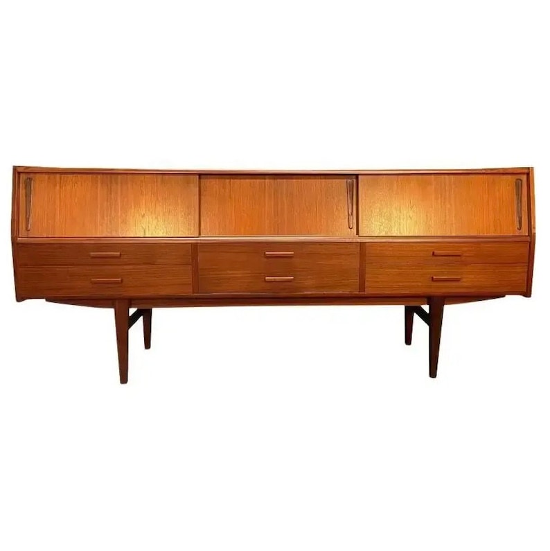 Vintage Danish Mid Century Modern Teak Credenza image 1