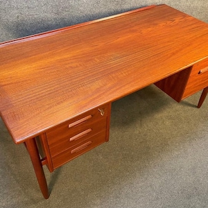 Vintage Danish Mid Century Modern Teak Executive Desk Model 15 by Goran Strand image 2