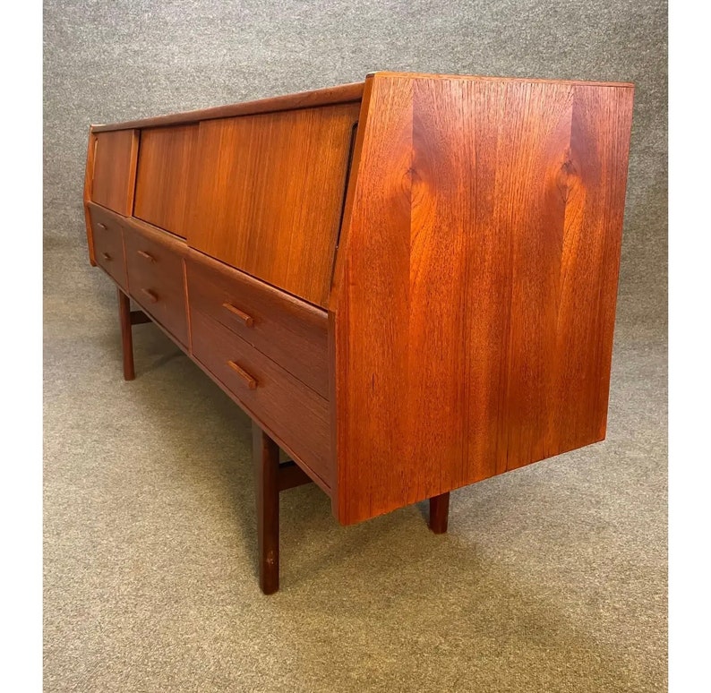 Vintage Danish Mid Century Modern Teak Credenza image 10