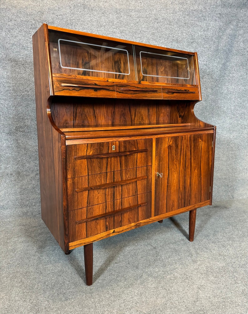 Vintage Danish Mid Century Modern Rosewood Secretary Desk image 6