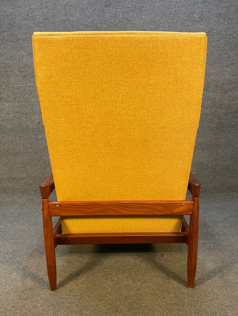 Vintage Danish Mid Century Modern Teak Kolding Lounge Chair by Erik Wortz image 8