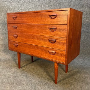 Vintage Danish Mid Century Modern Teak Chest of Drawers Dresser by Kai Kristiansen image 7