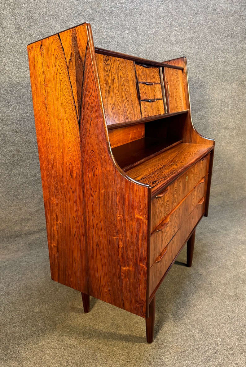 Vintage Danish Mid Century Modern Rosewood Secretary Desk image 3