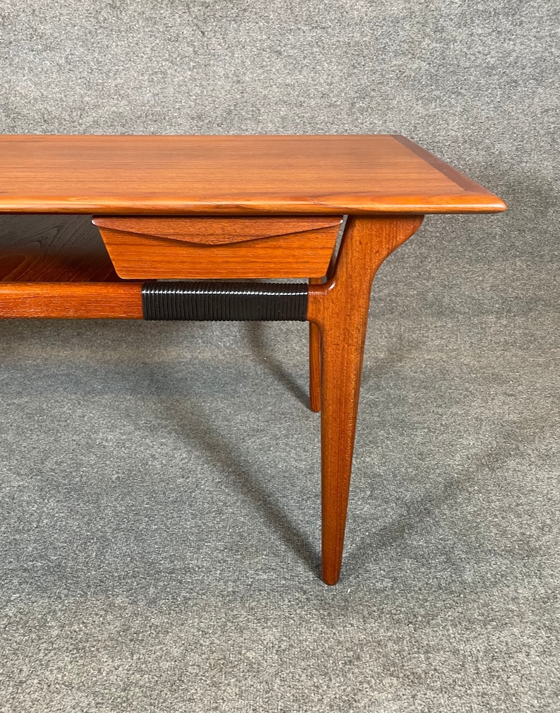 Vintage Danish Mid Century Modern Teak Coffee Table image 8