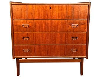 Vintage Danish Mid Century Modern Teak Dresser Vanity Attributed to Peter Hvidt