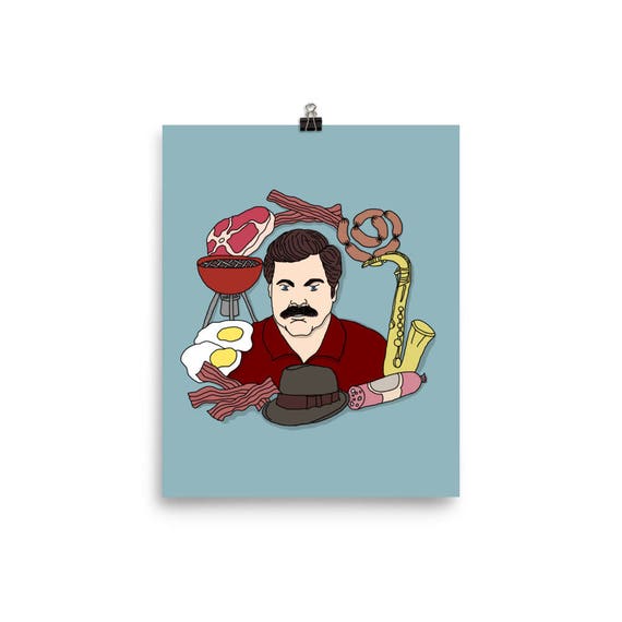 ron swanson art print