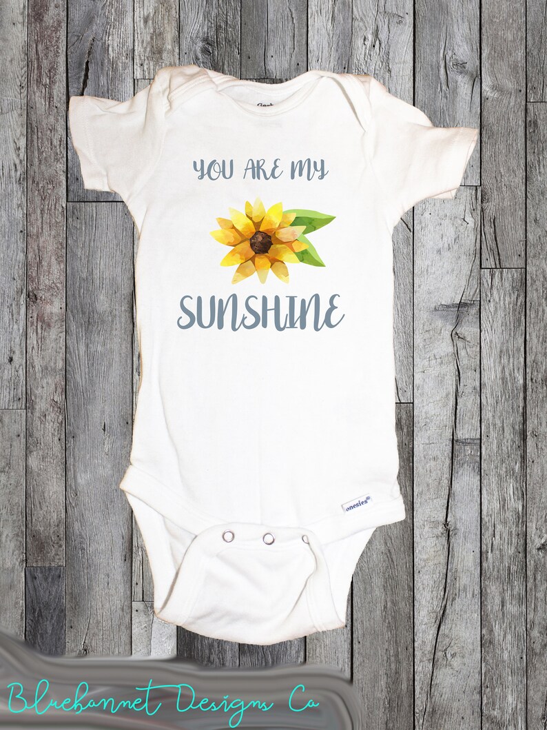 You Are My Sunshine Baby Onesie Floral Baby T-Shirt New Mom Gift Sunflower Baby Bodysuit Baby Shower Gift
