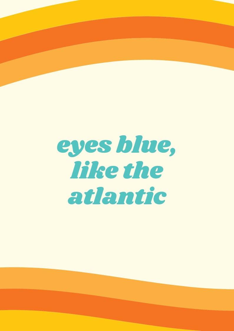 Eyes Blue Like the Atlantic Digital Print by Blonde Orange Etsy