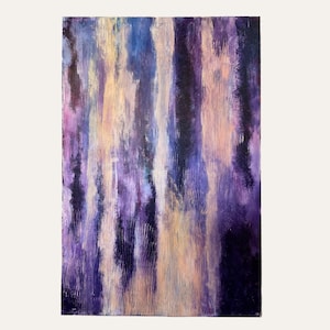 Calming Purple Original Painting - Abstract Wall Art, Purple and Blue Decor, Modern Minimalist Gift, Serene Abstract Artwork