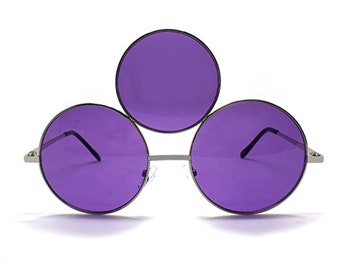 Third Eye Sunglasses, PURPLE TRANSPARENT LENSES!  Free Cleaning Pouch!  Ships Same day!  Great for Night Time Wear!