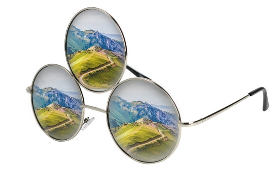 Gafas de sol de tercer ojo lentes espejados reflectantes bolsa