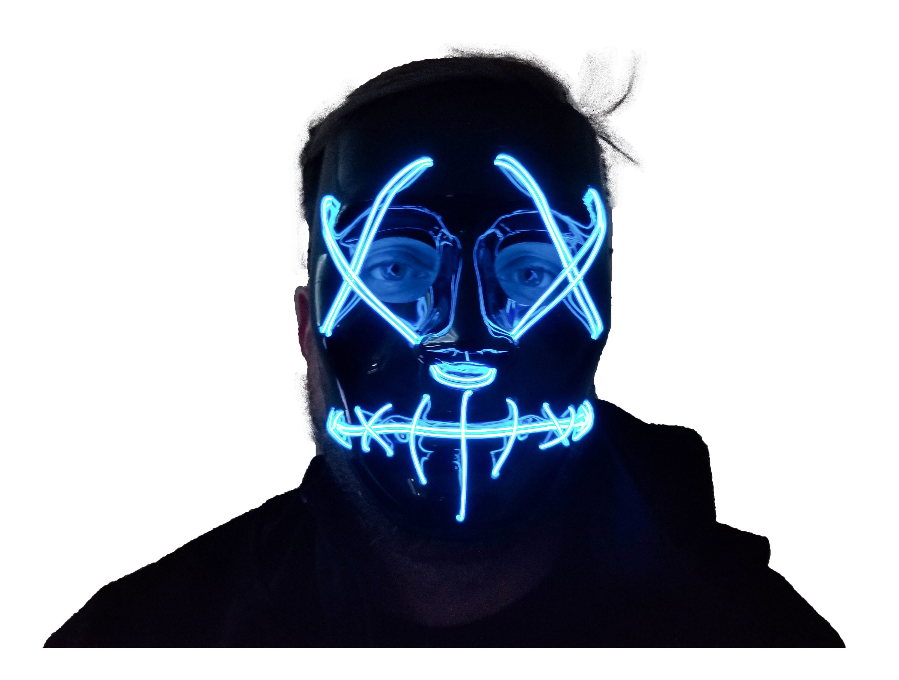 Purge Mask LED EL Wire Light Up Purge Zipper | Etsy