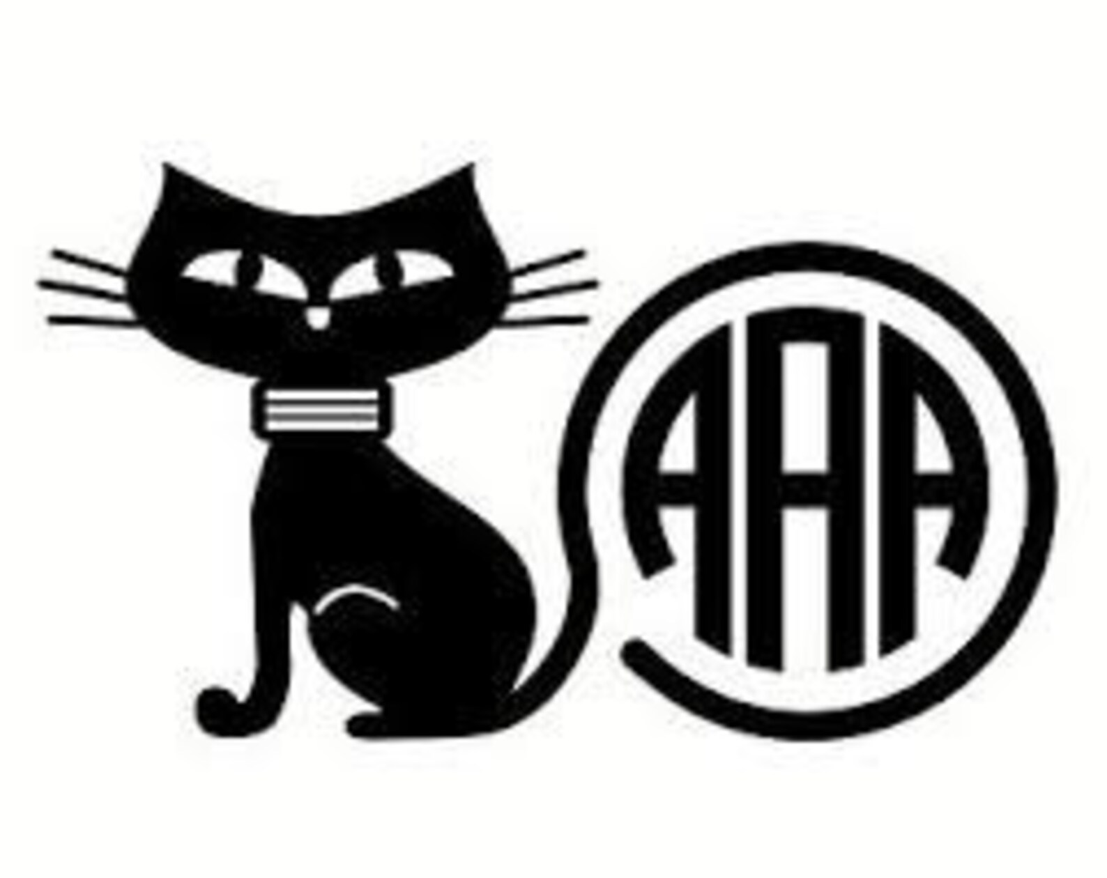 Cat Monogram SVG File Etsy