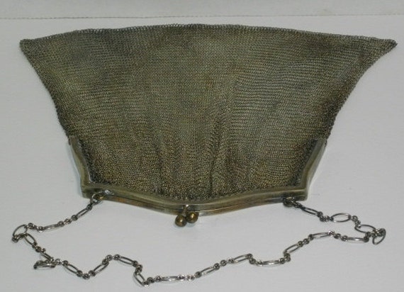 Antique E.A.BLISS CO. Nickel Plate Mesh Handbag/E… - image 5