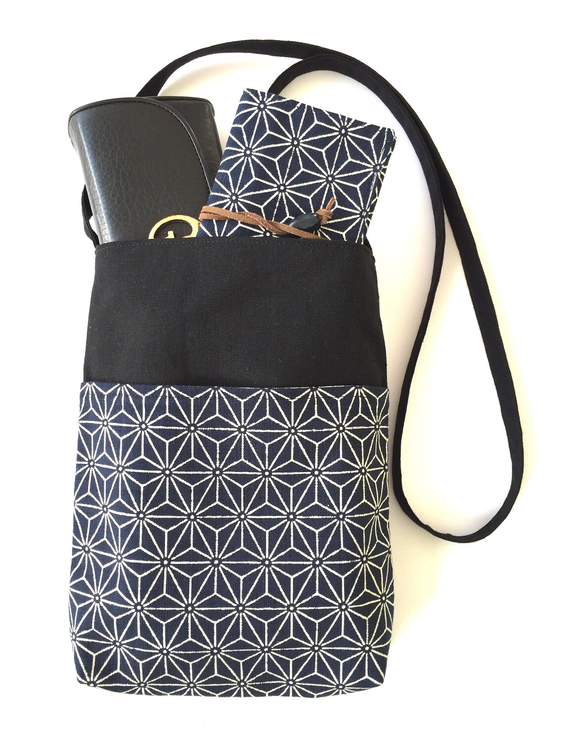 Shoulder Bag in Japanese Asanoha Fabric Etsy