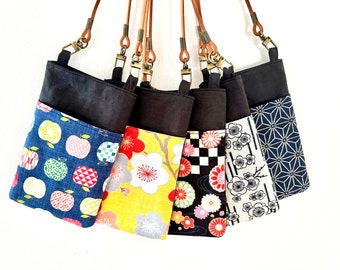 Crossbody bag / Shoulder bag / Phone bag / Messenger bag / Small shoulder bag / in Traditional Japanese fabric