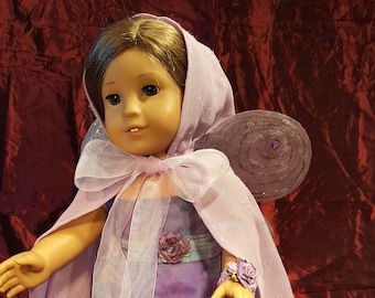 Fairy Ball Gown for 18" Doll: 8-Piece Flower Outfit