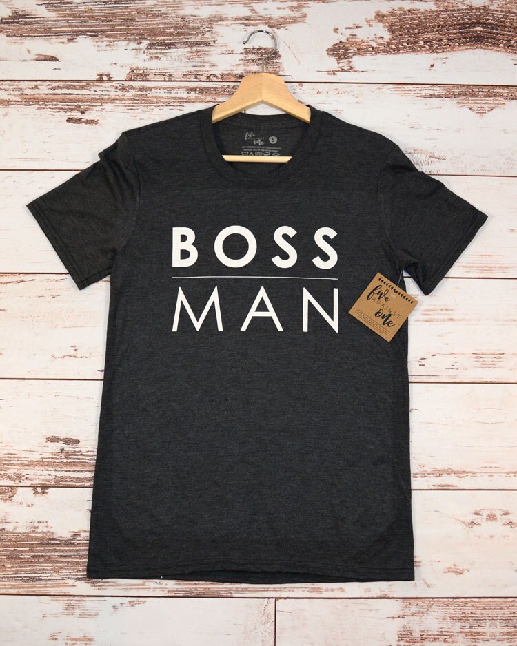 Boss Man Men's TShirt Crew Neck Father's Day Gift Etsy