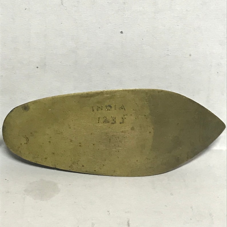 Pair of Small Indian Brass Jutti Slipper Ashtrays