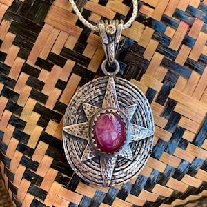 Star Ruby Pendant. Silver 925 (989)