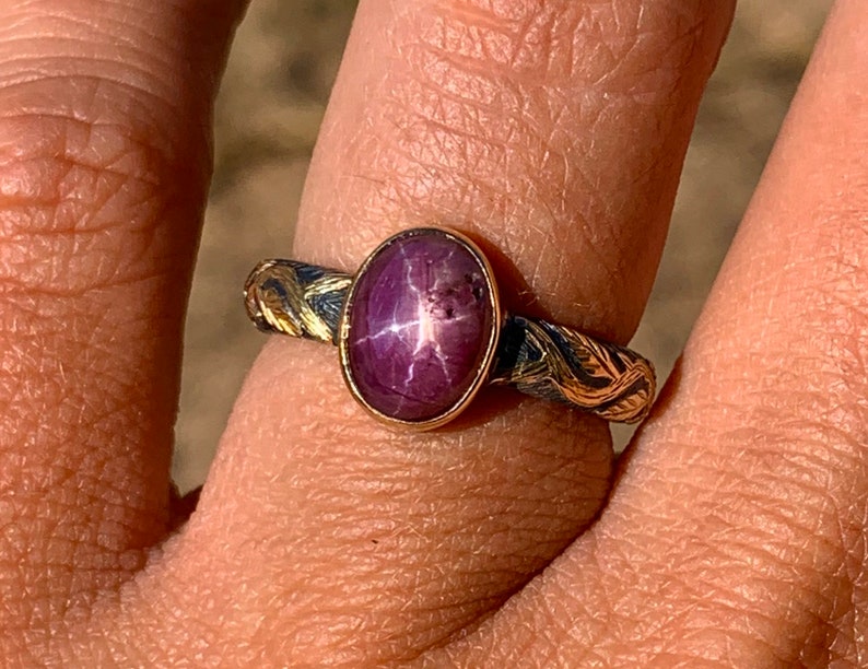 Star Ruby Ring. Gold 18k. Silver 925. 6 1/2 US Size 832 | Etsy