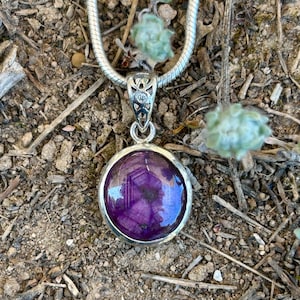 Trapiche Ruby, Ruby Pendant, Natural Trapiche Ruby, Sterling Silver, Silver Pendant, Diamond Pendant, Organic Design, One of a Kind (1591)