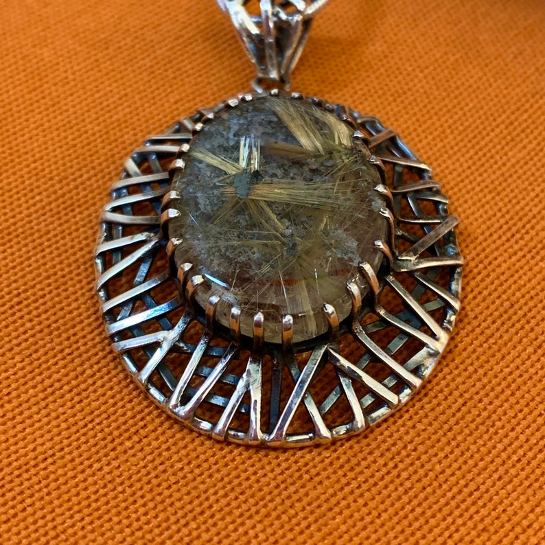 673 Rutilated Quartz Pendant Silver 925