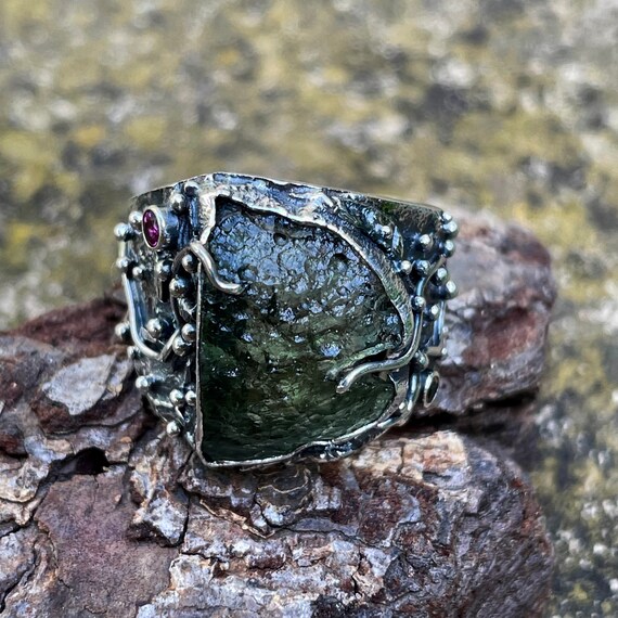 Etsy moldavite shop ring