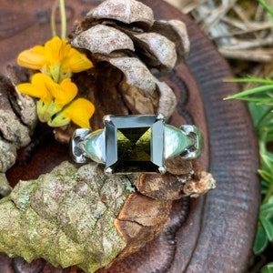 Moldavite Ring. Silver 925. 9 US Size (727)