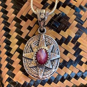 Star Ruby Pendant. Silver 925 (993)