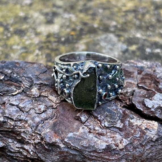 Etsy moldavite shop ring