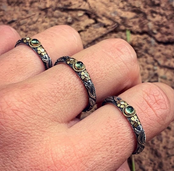 Moldavite Ring. Gold 18k. Silver 925. 5 6 7 8 9 - Etsy