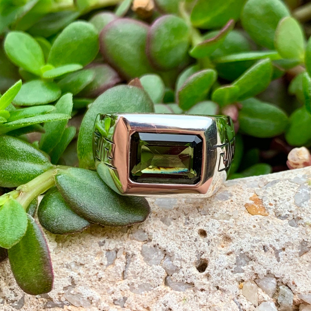 Moldavite Ring Sterling Silver Genuine Moldavite Moldavite Etsy