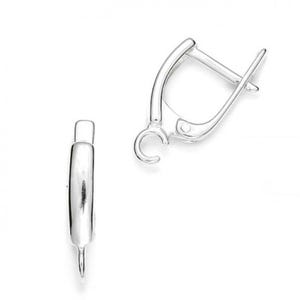 Orecchini a cerchio rettangolari in argento sterling: chiusura a scatto, 20 x 11 mm (2 pezzi)