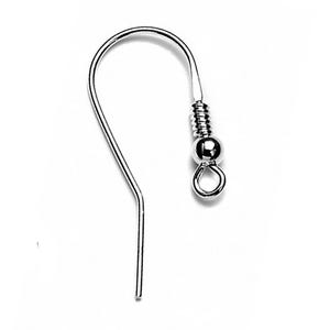 Ganchos para pendientes de plata de ley con forma de anzuelo de 25 mm