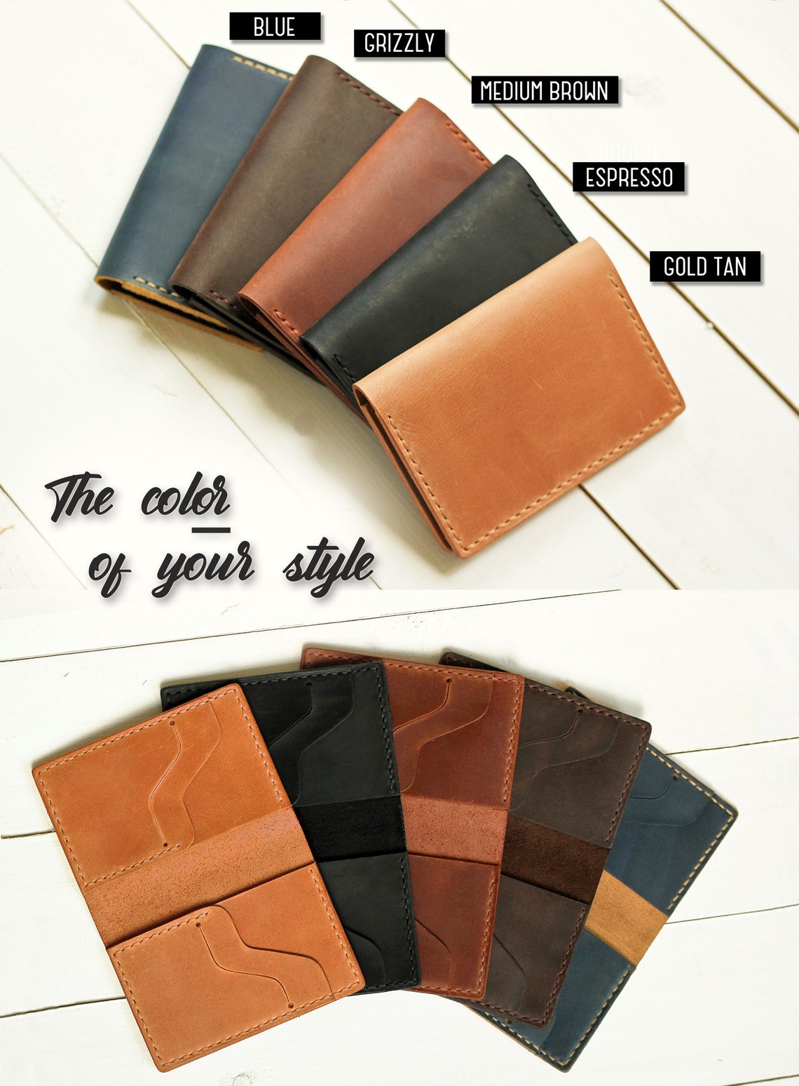 Leather Long Wallet Mens Leather Wallet Mens Wallet Yellow Etsy