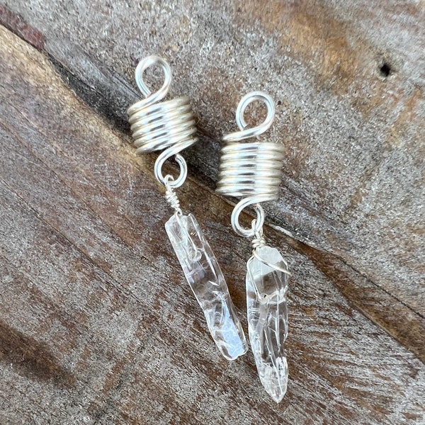 Loc Jewelry, Quartz Loc Jewelry, Crystal Loc Jewelry, Silver Loc Jewelry, Crystal Dread Jewelry, Dread Coil, Loc Coil, Crystal Hair Jewelry