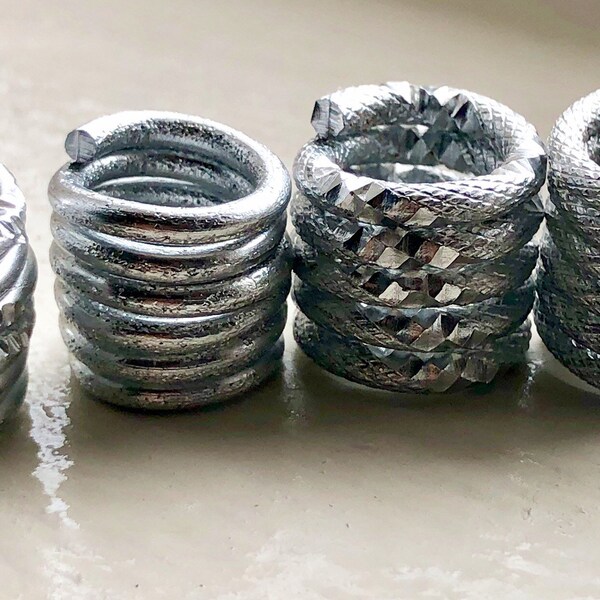 Loc Jewelry, Silver Loc Jewelry, Silver Dread Cuffs, Silver Loc Coils, Large Loc coils, Silver Dread Beads, Braid Cuff, Loc Cuffs, Dreadlock