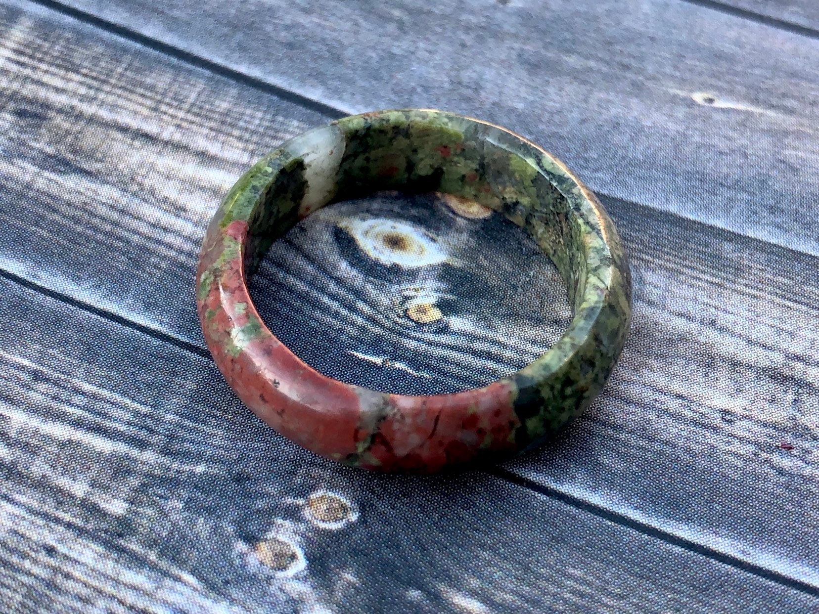 Gemstone Jewelry Healing Crystal Ring Boho Ring Jasper Ring Gemstone Ring Wire Wrapped Crystal Unakite Jasper Ring Crystal Ring